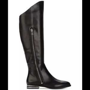 NEW DKNY Leather and Metal Tall Boots